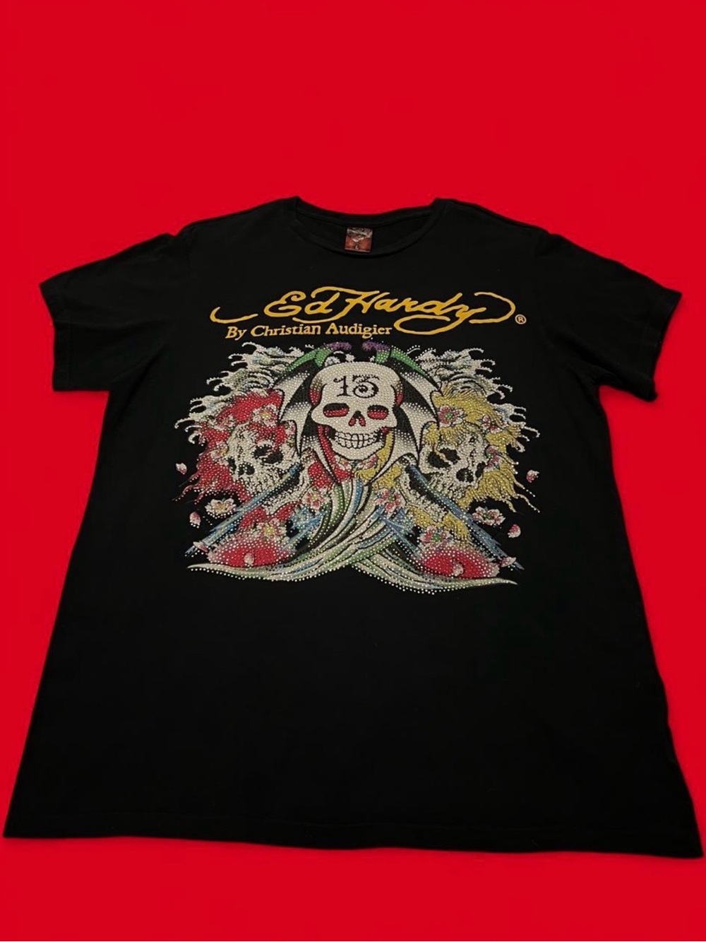 Ed Hardy Black Graphic Skull T-Shirt